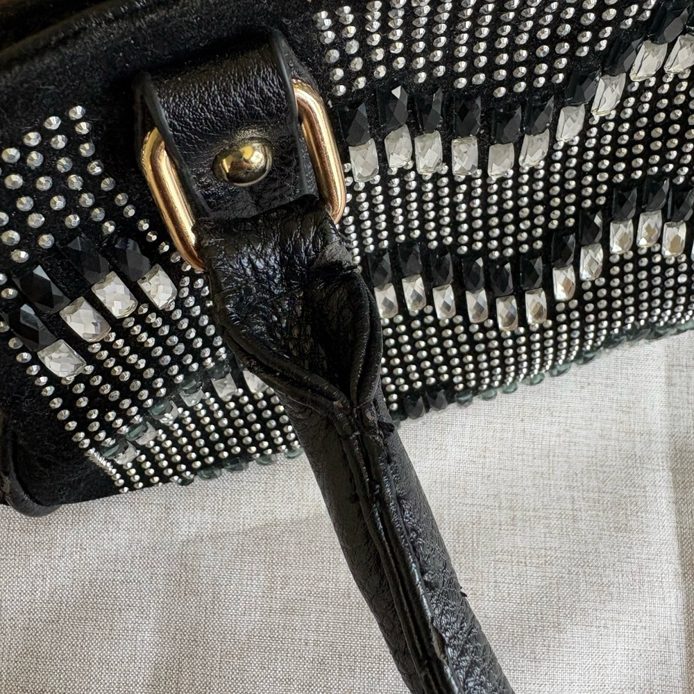 Black and Silver Sparkle with Gold Accent Handbag - Picture 5 of 9
